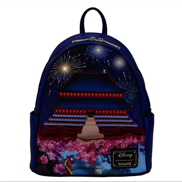 Loungefly Disney Mulan Castle Light Up Mini Backpack and Wallet - Picture 7 of 10